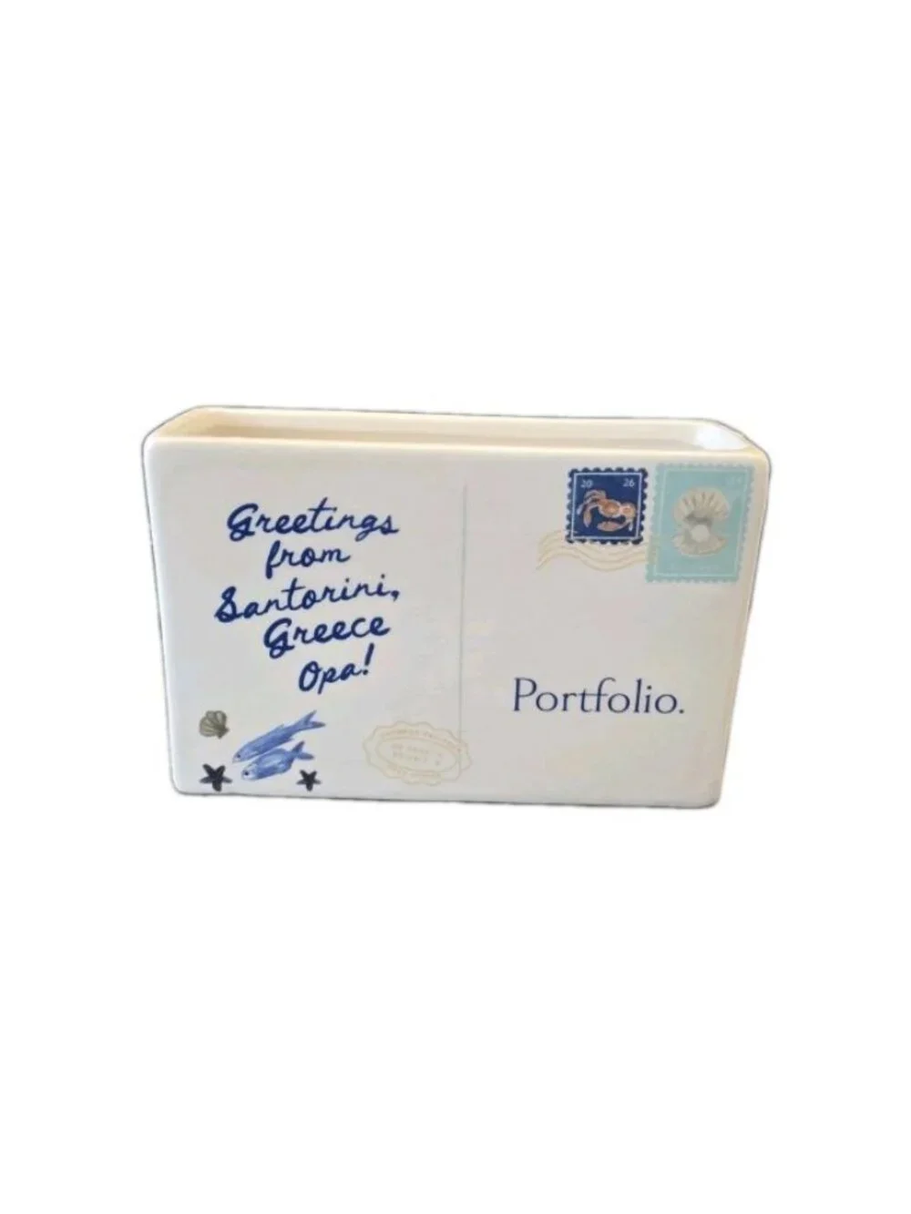New Portfolio Santorini Greece Postcard Lemon Coastal Travel Candle Room Decor